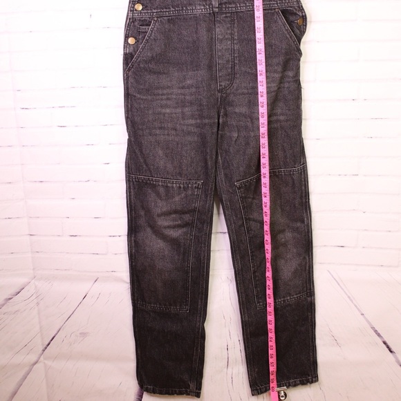 ASOS Denim Black Gray Wash Bib Jean Overalls Sz 0 - Picture 4 of 8